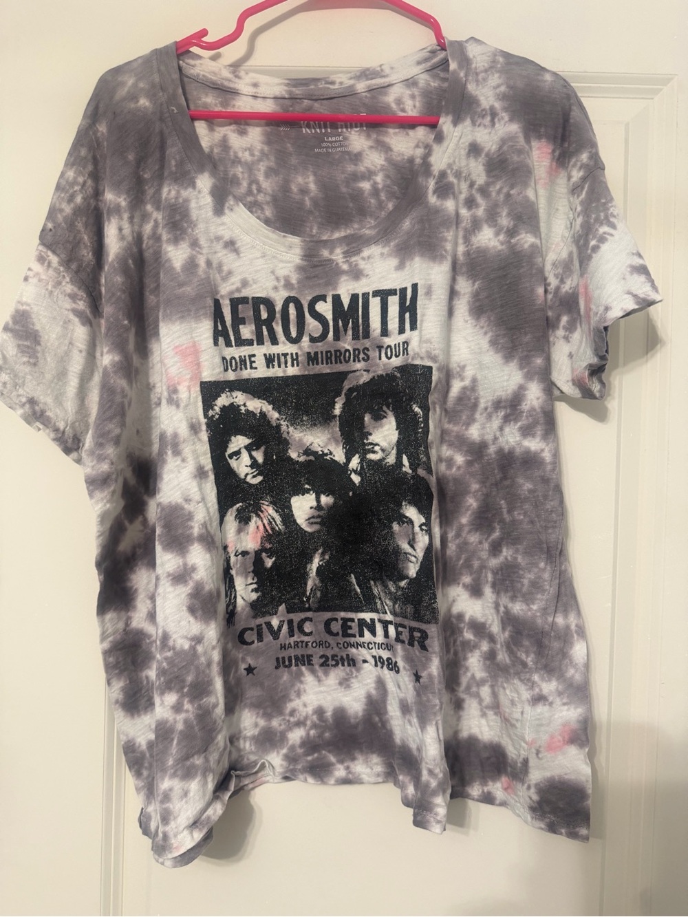Tie-Dye Short Sleeve Tee in Gray and White